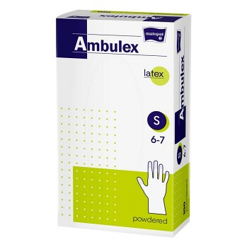 MATOPAT Ambulex rukavice latexové jemne pudrované S 100 kusov