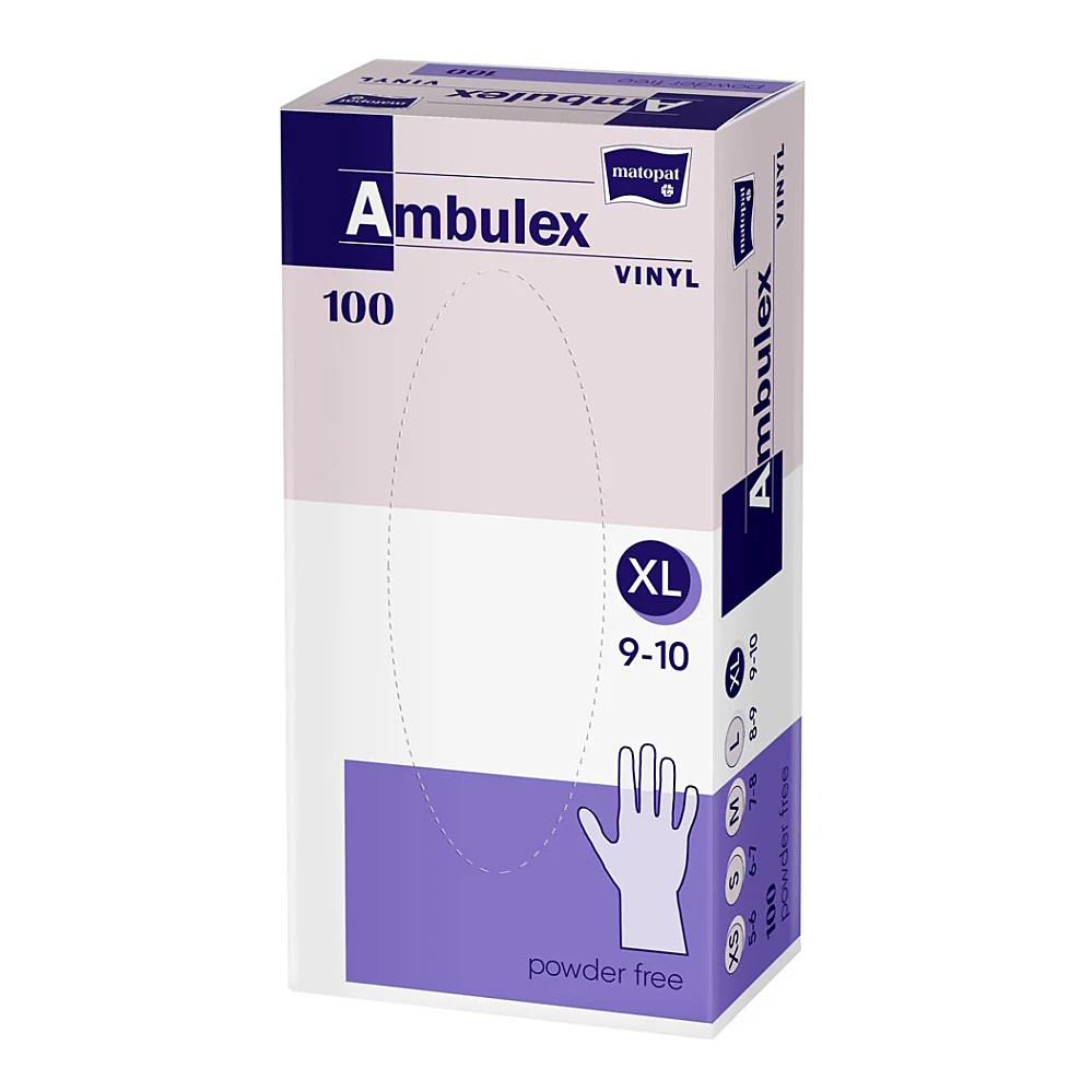 MATOPAT Ambulex Vinyl rukavice vinylové nepudrované XL 100 kusov