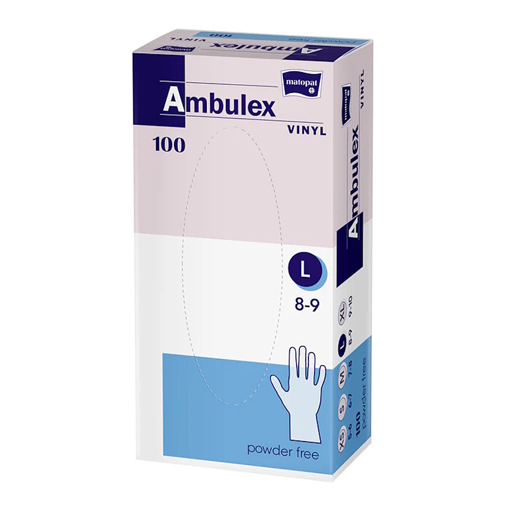 MATOPAT Ambulex Vinyl rukavice vinylové nepudrované L 100 kusov