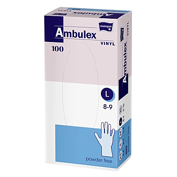 MATOPAT Ambulex Vinyl rukavice vinylové nepudrované L 100 kusov (Vyšetrovacie rukavice) - Ochranný, Jednorázové, vyšetrovacie, Nesterilné, Nepudrované