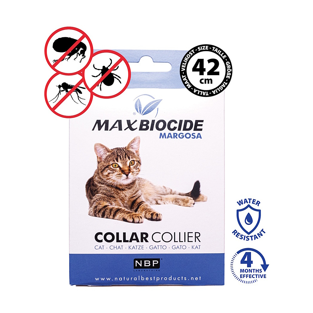 MAX BIOCIDE Collar cat antiparazitný obojok pre mačky 42 cm