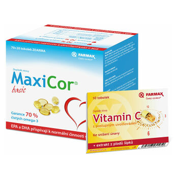MAXICOR basic 90 toboliek + vitamín C ZADARMO