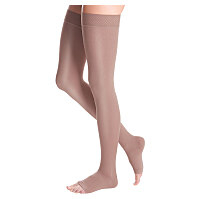 MAXIS BRILLANT Stehenné pančuchy s lemom (II. KT), Provedení: Pančuchy bez špičky, Veľkosť: 7, Délka: Krátká, Farba: Bronzová