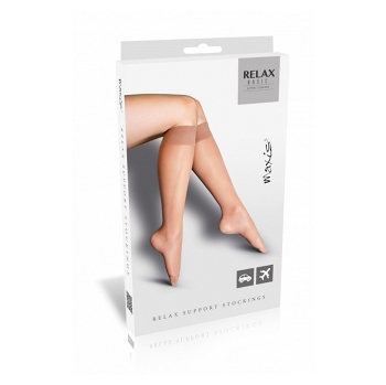 MAXIS Relax basic lýtkové pančuchy svetlé, Veľkosť: M (Pančuchy na prevenciu žilových ochorení) - Lýtkové, Cestovné, Kompresné, S pololeskom, Neškrtiaci lem, Hladká