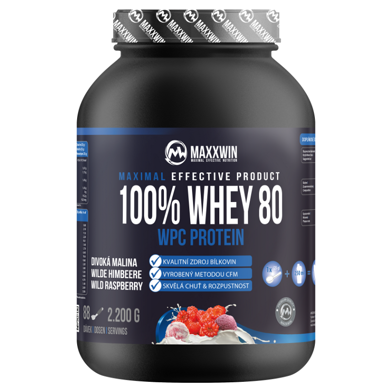 MAXXWIN 100% Whey protein 80 divoká malina 2200 g