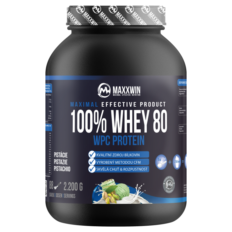 MAXXWIN 100% Whey protein 80 pistácie 2200 g