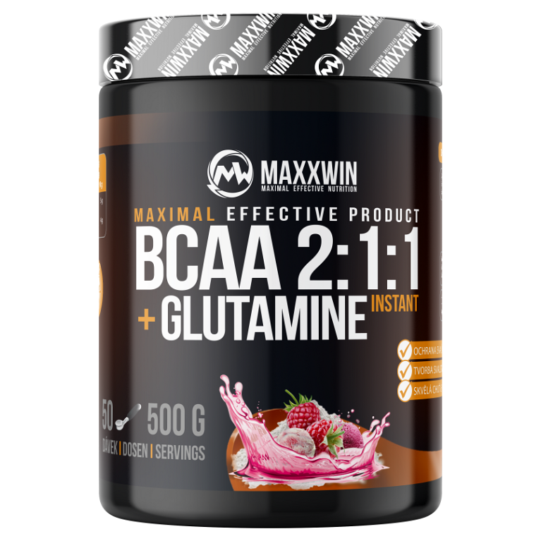 Maxxwin BCAA + Glutamine regenerácia a rast svalov príchuť Raspberry 500 g kúpite na Mojalekaren.sk