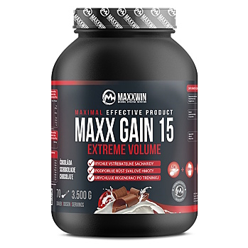 MAXXWIN Maxx gain 15 sacharidový nápoj príchuť tmavá čokoláda 3500 g (Sacharidy, gainery)