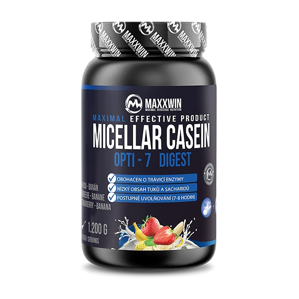 MAXXWIN Micelárny kazeín príchuť jahoda a banán 1200 g