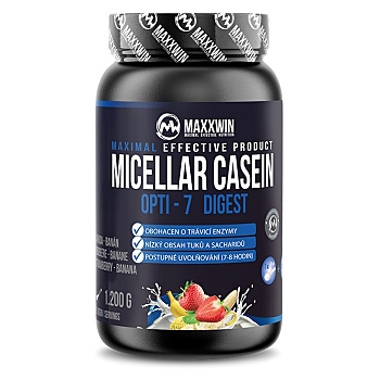 MAXXWIN Micelárny kazeín príchuť jahoda a banán 1200 g (Nočné proteíny)