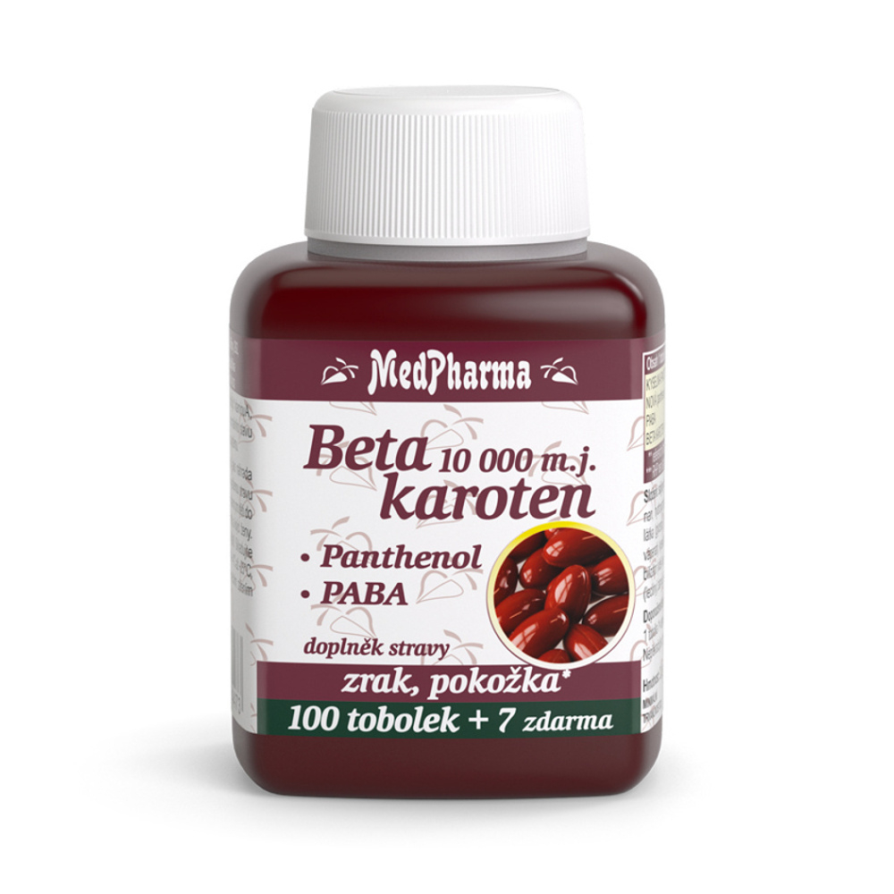 MedPharma Beta karoten 10000 m.j.Panthenol + PABA tobolky pre zdravie zraku a pokožky 107 cps kúpite na Mojalekaren.sk