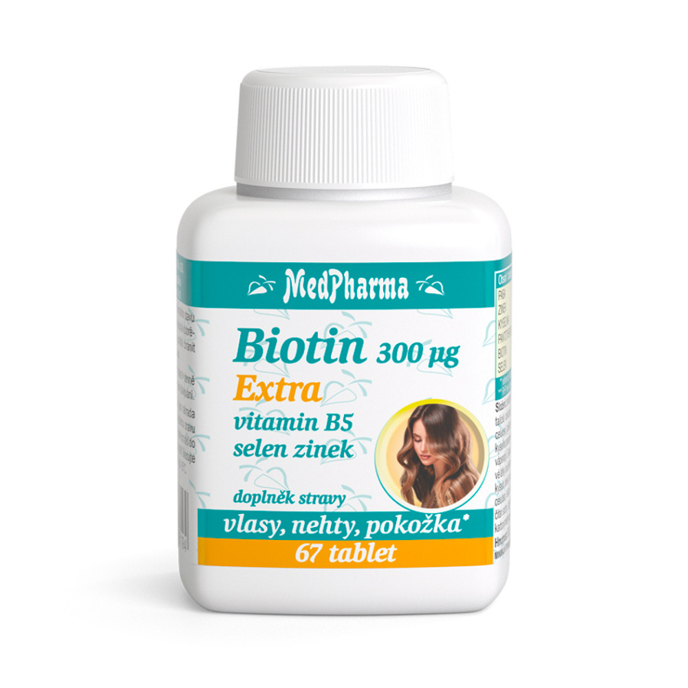 MedPharma Biotin 300 µg Extra tablety krásne vlasy, nechty a pokožka 67 tbl kúpite na Mojalekaren.sk