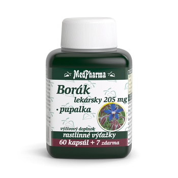 MEDPHARMA Borák lekársky 205 mg + pupalka 67 kapsúl