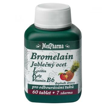 MEDPHARMA Bromelain 300 mg + Jablčný ocot + Lecitín 67 tabliet