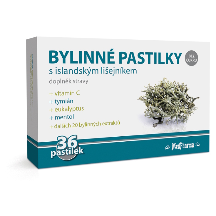 MedPharma Bylinné pastilky s islandským lišejníkem pastilky na podporu zdravia dýchacích ciest 36 ks kúpite na Mojalekaren.sk