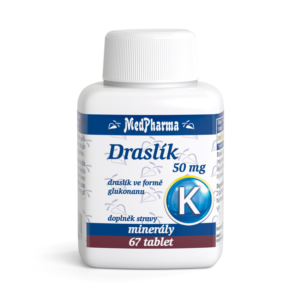 MedPharma Draslík 50mg tablety pre správne fungovanie organizmu 67 tbl