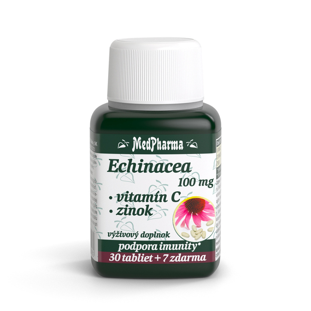 E-shop MEDPHARMA Echinacea 100 mg + vitamín C + zinok 37 tabliet