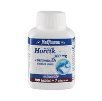 MEDPHARMA Horčík 300 mg + vitamín D3 107 tabliet
