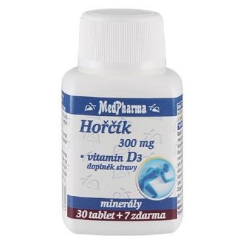 MEDPHARMA Horčík 300 mg + vitamín D3 37 tabliet