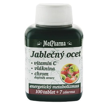 MEDPHARMA Jablčný ocot + vitamín C + vláknina + chróm 107 tabliet