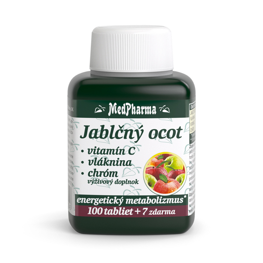 E-shop MEDPHARMA Jablčný ocot + vitamín C + vláknina + chróm 107 tabliet