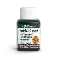 MEDPHARMA Jablčný ocot + vitamín C + vláknina + chróm 37 tabliet