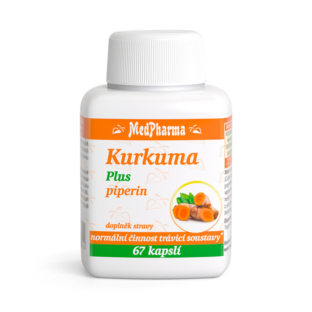 MedPharma Kurkuma Plus piperin kapsuly na podporu trávenia 67 cps kúpite na Mojalekaren.sk
