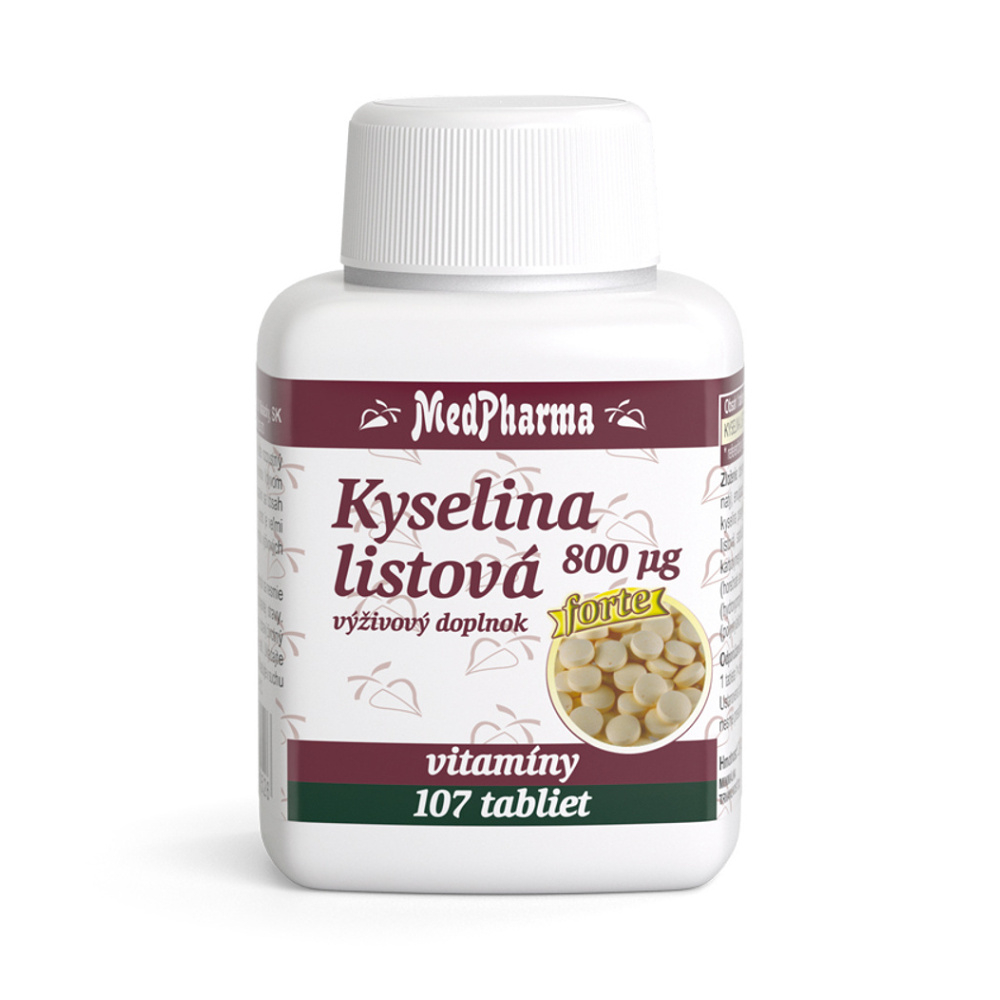 E-shop MEDPHARMA Kyselina listová 800 µg 107 tabliet