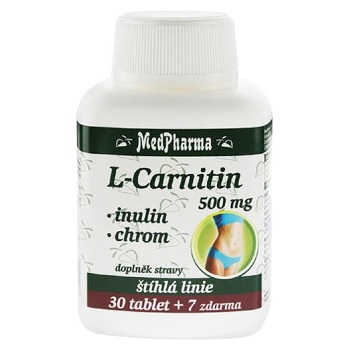 MEDPHARMA L-Carnitin 500 mg + inulín + chróm 37 tabliet