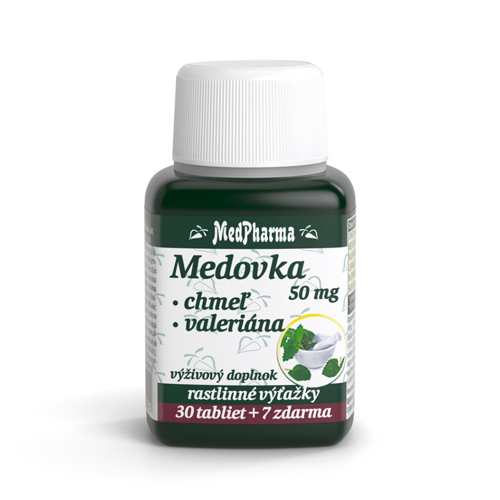 MedPharma Meduňka + chmel + kozlík tablety na normálnu funkciu srdca a ciev 37 tbl kúpite na Mojalekaren.sk