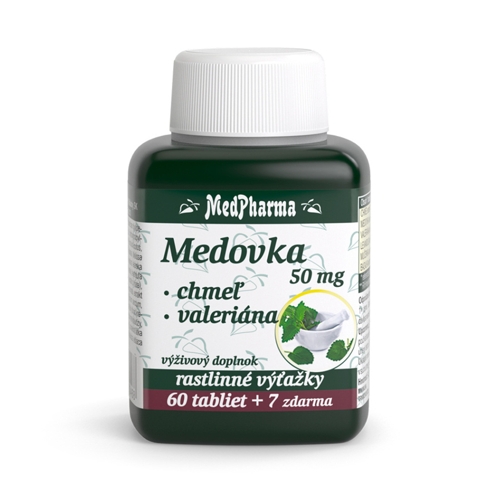 MedPharma Meduňka + chmel + kozlík tablety na normálnu funkciu srdca a ciev 67 tbl kúpite na Mojalekaren.sk
