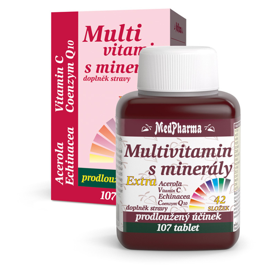 MedPharma Multivitamin s minerály + extra C tablety s multivitamínovým komplexom 107 tbl
