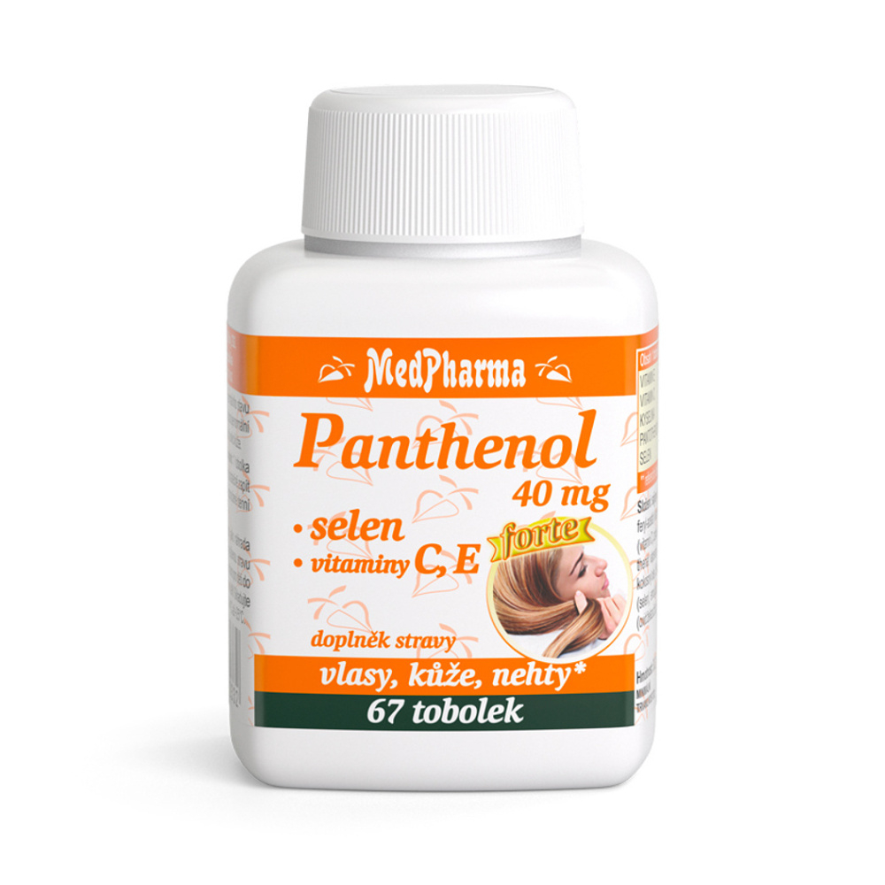 E-shop MEDPHARMA Panthenol 40 mg + selén + vitamíny C, E 67 kapsúl