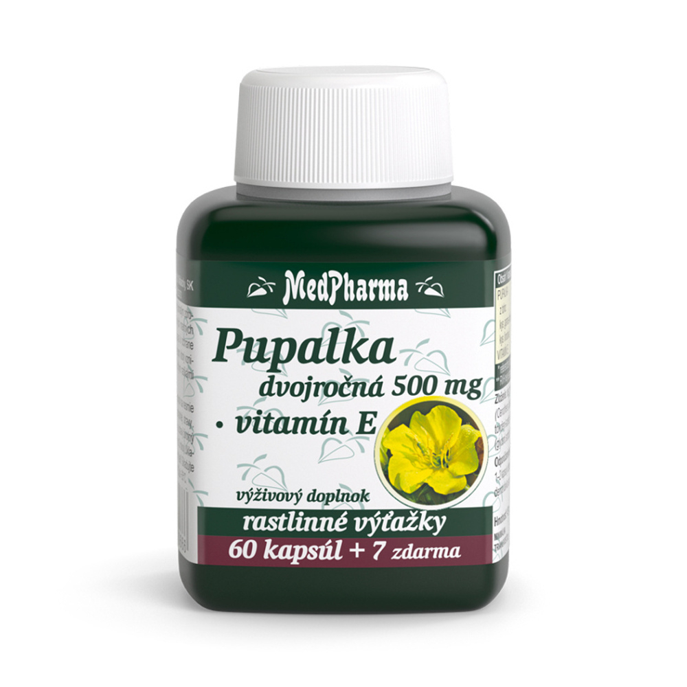 E-shop MEDPHARMA Pupalka dvojročné 500 mg + vitamín E 67 tabliet
