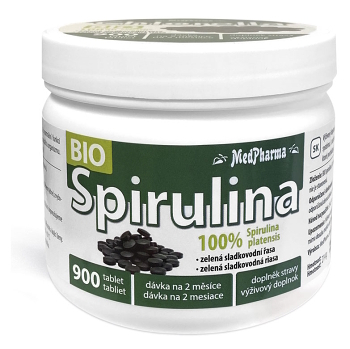 MEDPHARMA Spirulina 900 tabliet BIO (Detoxikácia celého tela) - Prírodné, BIO, Jednozložkové