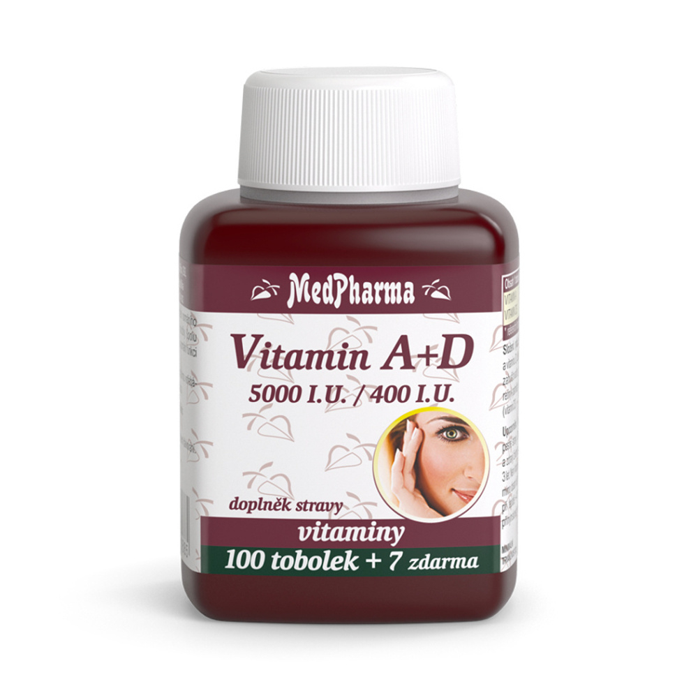 E-shop MEDPHARMA Vitamín A + D (5000 I.U./400 I.U.) 107 kapsúl