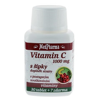 MEDPHARMA Vitamín C 1000 mg so šípkami, predĺžený účinok 37 tabliet