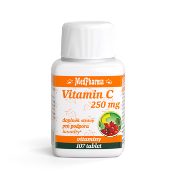 MEDPHARMA Vitamín C 250 mg 107 tabliet (Vitamín C) - Jednozložkové, Postupné uvoľňovanie