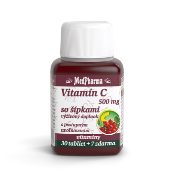 MEDPHARMA Vitamín C 500 mg so šípkami 37 tabliet