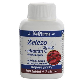 MEDPHARMA Železo 20 mg + vitamín C 107 tabliet