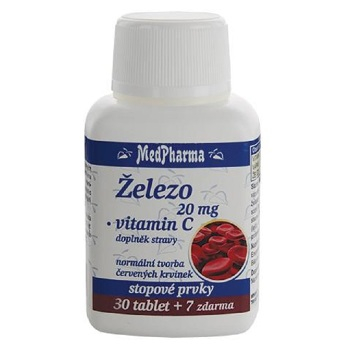MEDPHARMA Železo 20 mg + vitamín C 37 tabliet