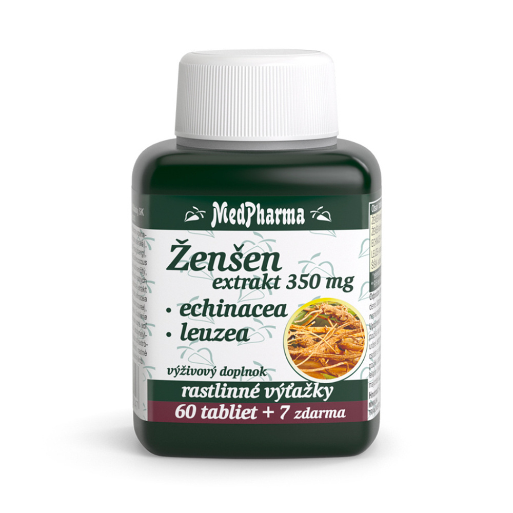 MedPharma Ženšen extrakt 350 mg echinacea a leuzea tablety na podporu imunitného systému 67 tbl kúpite na Mojalekaren.sk