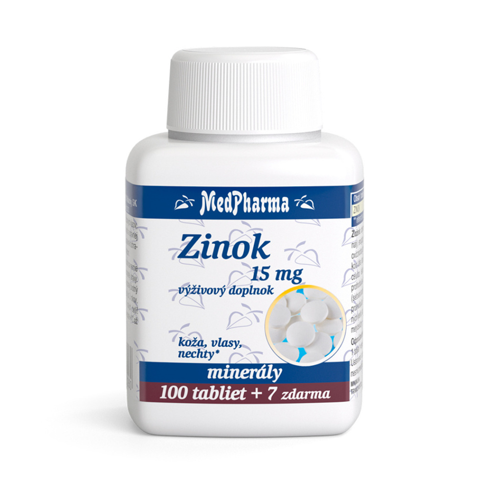 MedPharma Zinok 15mg tablety pre vlasy, nechty a pokožku 107 tbl kúpite na Mojalekaren.sk