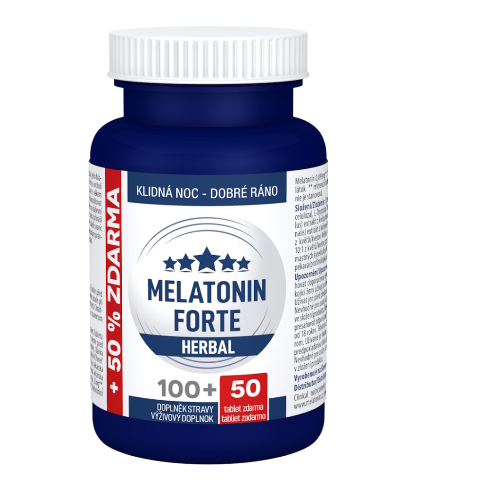 Clinical Melatonin Forte Herbal tablety pre pokojný spánok 150 tbl kúpite na Mojalekaren.sk