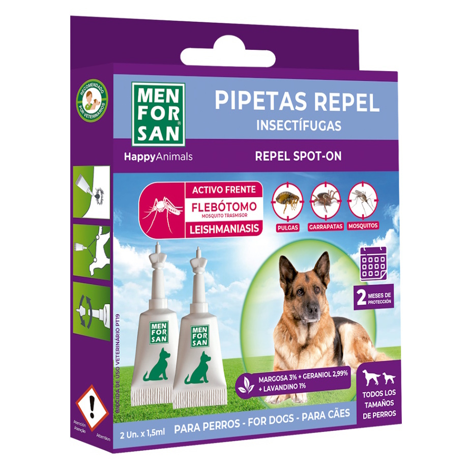 MENFORSAN Antiparazitní pipety proti blechám a klíšťatům pro psy 2x1,5 ml