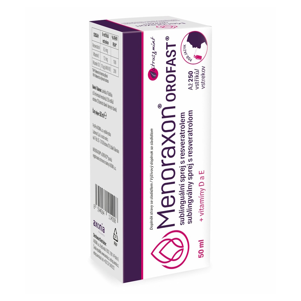 Menoraxon OROFAST sublingválny sprej s resveratrolom 50 ml