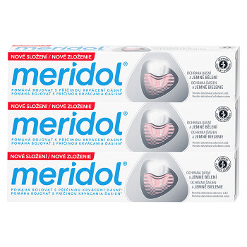 MERIDOL Gum protection Gentle White Zubná pasta pre ochranu ďasien a jemné bielenie 3x 75 ml (Bieliace zubné pasty) - Čistiace, Ochranný - obrázok 1/4