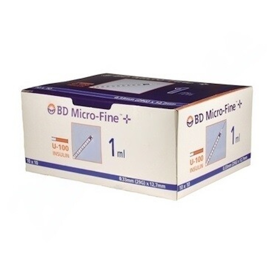 MICROFINE inzulínová striekačka 1ml U100 BD 100 kusov