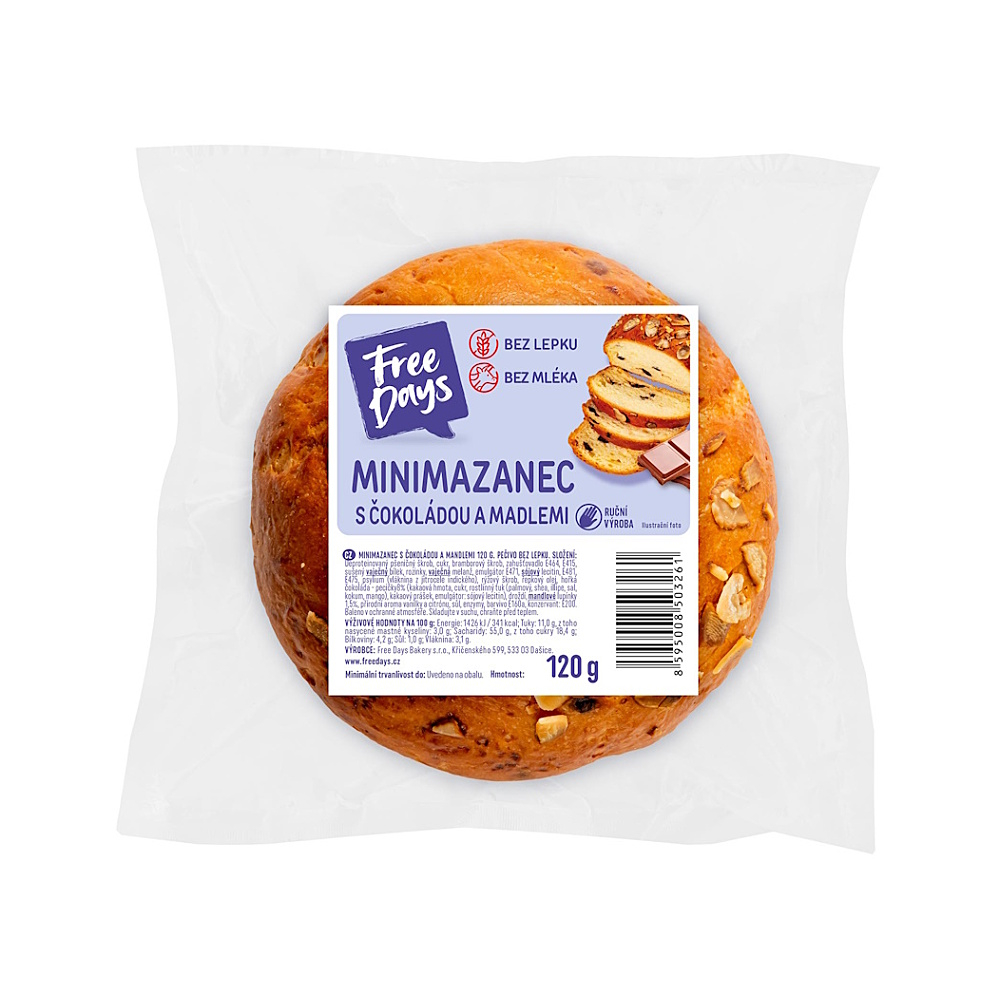 E-shop FREE DAYS Minimazanec s čokoládou a mandľami bez lepku 120 g