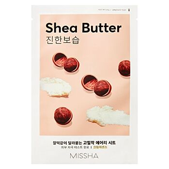 MISSHA Airy fit sheet maska ​​shea butter plátienková maska ​​19 g (Korejské pleťové masky) - Hydratačný, Vyživujúce, Upokojujúci